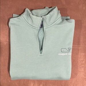 Vineyard Vines Light Green Quarter-Zip Pullover